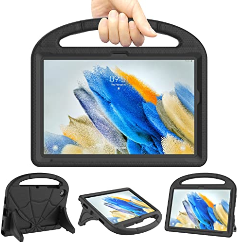 Patamiyar Kinder Hülle für Samsung Galaxy Tab A8 10,5 Zoll 2022, Leichte Stoßfest kinderfreundliche Hülle mit Griff und Ständer für Galaxy Tablet A8 10,5 Zoll (SM-X200/X205/X207) (Schwarz)