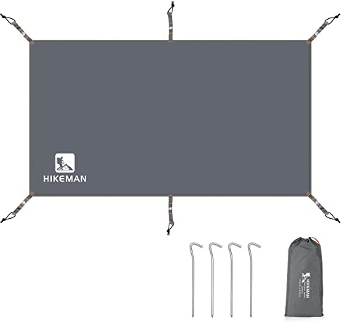 HIKEMAN Outdoor Waterproof Multi-Purpose Camping Tent Tarp Ground Covering Groundsheet Mat Tent & Awning Carpet Multiple Size For Camping Hiking Picnic(PU3000mm,140 * 210cm)