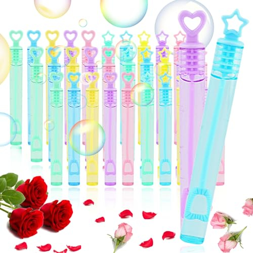 70 Stück Seifenblasen Hochzeit, Wedding Bubbles, Mini Seifenblasen mit Herzgriff und Sterngriff, für Hochzeit und Geburtstagsfeier (Farbe, Seifenblasen enthalten)