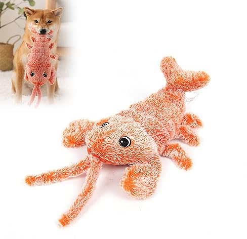 LUCKKY Interaktives Katzen- und Hundespielzeug,Interactive Cat and Dog Toy,Zappelnder Hummer Für Hunde,Elektrische Plüsch Hummer Interaktives Katzenspielzeug,Haustier Kauspielzeug (A)