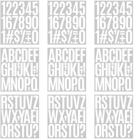 Rongxze 24 Stück Buchstaben Aufkleber, Buchstaben Vinyl Nummer Aufkleber, Wasserfeste Buchstabenaufkleber für Tür, Poster, Fenster, Scrapbook Bastelkartenkassetten (Weiß)