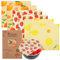 Reusable Beeswax Wrap 6Pcs Beeswax Wraps for Food Eco-Friendly Beeswaxs Food Wraps Bread Sandwich Wrapper Organic Sustainable Zero Waste Reusable Plastic-Free Food Storage Wrap