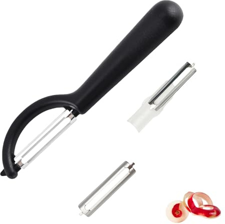 P-Éplucheur de Tupper avec 2 Lames de Rechange,Econome Eplucheur Légumes pour Tupperware,Vegetable Peeler,Eplucheur Pomme de Terre,Epluche pour Legume Pommes Tomate,Frutas Peelers,Éplucheurs,Couteau