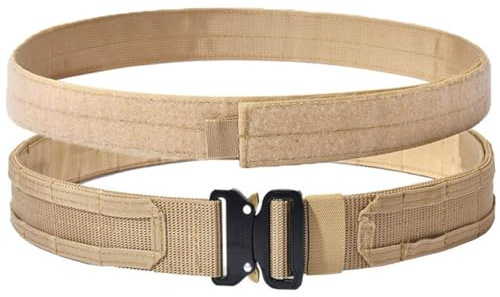 Vrose Flosi Quick Release Buckle EC MOLLE Utility Belt 2in1 Tactical Heavy Duty Gun Belt Law Enforcement for Men Women Medium-for Waist 32-38