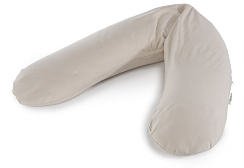 Theraline Ersatzbezug für Das Original Schwangerschaftskissen & Stillkissen, Stillkissen Bezug 190 cm, Jersey aus 100% Baumwolle, Farbe: Kieselgrau