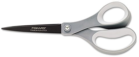 Fiskars 1541301001 Non-Stick Titanium Softgrip Scissors, 8 Length, 3 1/10 Cut