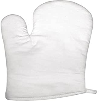 Rayher 3833800 Ofenhandschuh, weiß, 1 Stück, Länge 28 cm, Breite 16 cm, Topfhandschuh, zum selbst bemalen oder bedrucken, schützt vor heißen Kuchenblechen, Töpfen, Auflaufformen