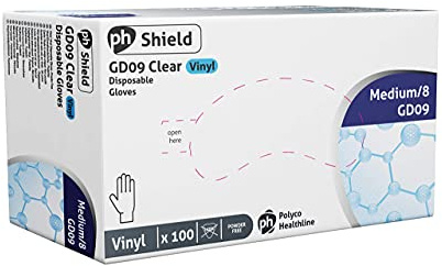 10 Boxes Of 100 Powder Or Powder Free Vinyl Disposable Exam Gloves Clear MEDIUM (Powdered)