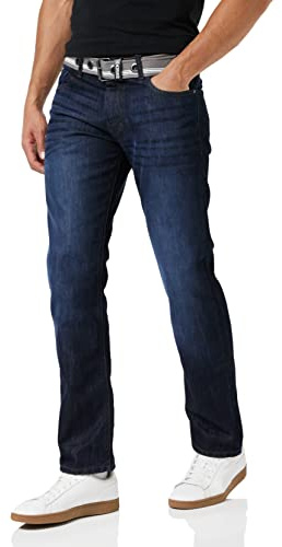 Enzo Jeans Dritti da Uomo, Blu Scuro., 48W x 30L (Corto)