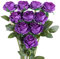 JUSTOYOU 10 Pack Seide Künstliche Rose Lila Blumen Brautstrauss Blumen für Büro Party Desktop Blumenarrangement Home Küche Dekoration(Lila)