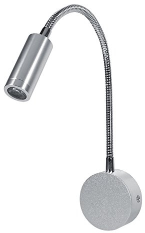 Lampada da Parete LED Regolabile con Collo di Cigno, 1W/3W Luce Calda 3000K, Lampada da Lettura Senza Fili a Batteria per Camera da Letto, Soggiorno, Ufficio, Argento
