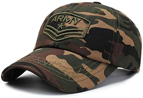 CHENNUO Kamouflage armékeps unisex broderi baseball cap utomhus sport keps resa solig keps, BRUN, 56-60