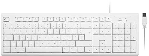 Macally QKEY-UK, erweiterte USB-A 105-Tasten-Tastatur mit Ziffernblock für Mac, englisches UK-Layout