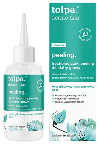 Kopfhaut Peeling Detox - Glykolsäure - Zitronengras & Aloe - Scalp Peeling zur Tiefenreinigung für fettigen Ansatz, Empfindliche Kopfhaut, alle Haartypen - tołpa dermo hair