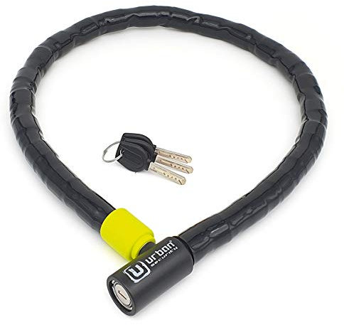 URBAN UR5170 Antifurto Moto e Bici, Serratura Alta Sicurezza, Cavo Acciaio Rinforzato con Armatura Articolata Flessibile Facile Trasportare, Lucchetto Bici, Catena Bicicletta Elettrica Scooter, 170cm