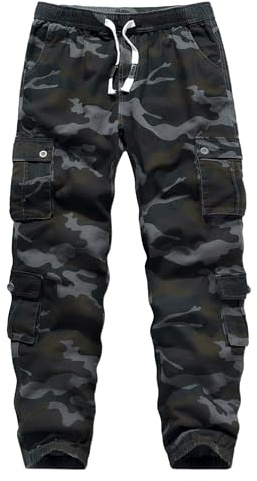 APTRO Cargo Combat Trousers for Men UK Camo Tactical Mens Trousers Work Trousers Cotton Joggers with Multiple Pockets