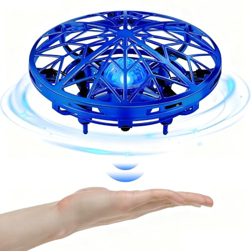 UFO-Drohne Flughelikopter-Spielzeug für Kinder – 360° handsfreier Bewegungssensor mit coolen LED-Leuchten, handgesteuertes Flugspielzeug als Geschenk für Jungen und Mädchen ab 6–14 Jahren