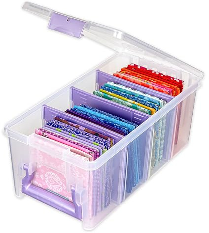 ArtBin Semi Satchel Bärbar förvaringslåda med 3 avdelare, transparent plastlåda för konst- och hantverkstillbehör