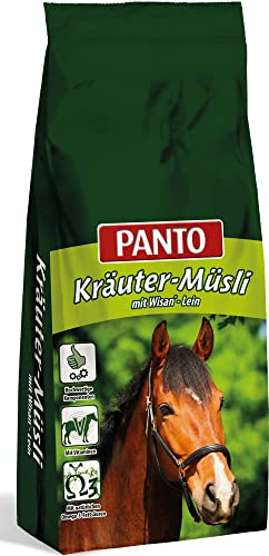 PANTO Pferdefutter Kräutermüsli mit Wisan-Lein 20 kg – verdauungsförderndes Pferdemüsli mit Omega-3 & 6 Fettsäuren, funktionales Pferdefutter für erhöhten Energiebedarf