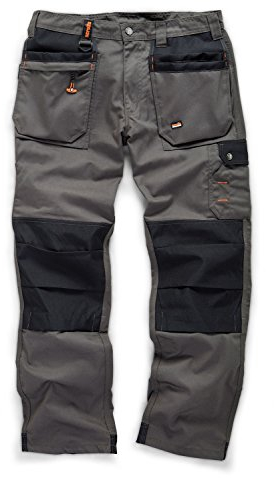 Scruffs Men's Worker Plus Trousers Graphite Grey Work Utility Pants, Graphite Grey, 36 UK
