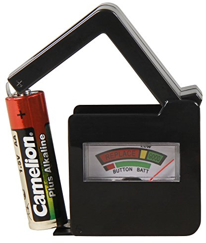 MC POWER Batterietester EL-BT 6 | für AAA, AA, C, D, 9V Batterien | Schneller Batterie-Check im Haushalt und Büro