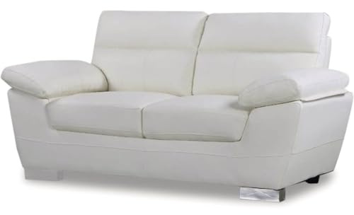 Habitat et Jardin Divano in pelle rigenerata/PVC DALLAS - 2 posti - Bianco