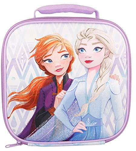 Stor Frozen 2 3D Rectangular Insulated Lunch Box Bag for Boys and Girls, Perfect Size for Packing Hot or Cold Snacks for School and Travel, BPA Free