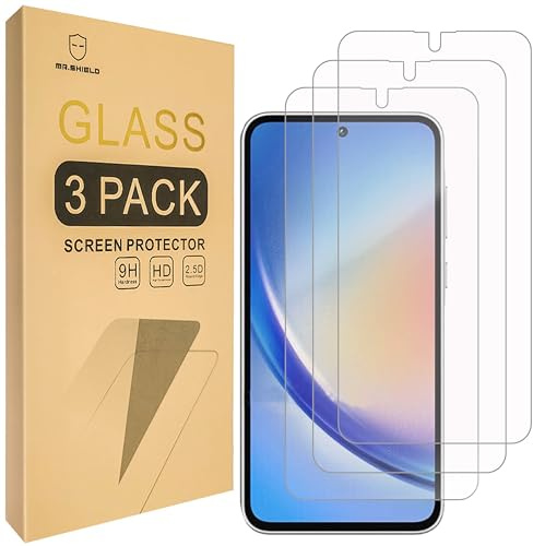 Mr.Shield Screen Protector Compatible with Samsung Galaxy A35 5G [Tempered Glass] [3-PACK] [Japan Glass with 9H Hardness]
