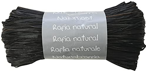 Clairefontaine 196029Cpack - Lote de 8 ovillos de rafia negra - Conjunto de varios hilos de rafia - Longitud 1 m50 por hilo, 50 g - Ocio creativo - Embalaje de regalo - DIY Multiples