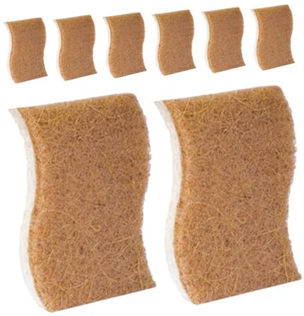 KOMBIUDA 8piezas Trapos De Algodón De Pulpa De Madera Esponjas para Platos Esponjas para Lavar Platos Cocina para Fregar y Limpieza Diaria