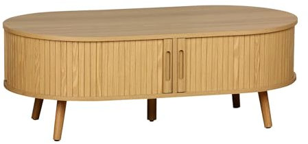 sweeek - Couchtisch mit 2 Schiebetüren und 3 Fächern Holzlook, L 110 x P 59 x H 39cm - Legacy