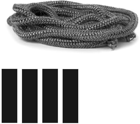 Junta Puerta Chimenea 2,5 M, Tira de Sellado Resistente al Calor, Junta de Vidrio Reemplazo, para Inserto de Estufa, Chimenea, Resistente a 550 °C (Φ 8mm)