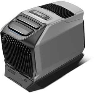 Climatizzatore portatile EcoFlow WAVE 3 con batteria aggiuntiva 1024 Wh, raffreddamento 1800 W, riscaldamento 2000 W, autonomia di 8 ore, controllo tramite app, ideale per campeggio, tende, camper
