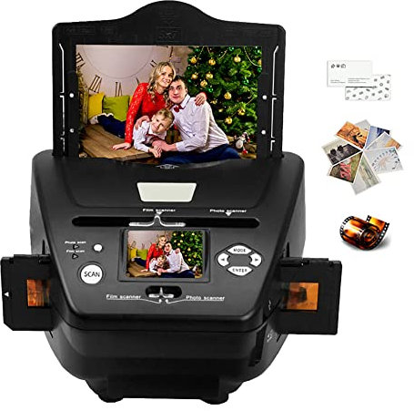 Escáner de fotos de diapositivas de película con resolución de 16 MP, pantalla LCD para convertir 135 diapositivas y negativos de 35 mm a imágenes digitales