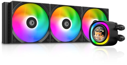 ID-COOLING FX360 LCD – Premium 360mm AIO Liquid CPU Cooler with 1.48″ Full-Color LCD Display, 350W TDP, Intel LGA1851/1700 & AMD AM5/AM4 Support