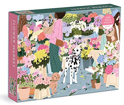 Galison 9780735372887 Flower Market Jigsaw Puzzle, Multicoloured, 1000 Pieces