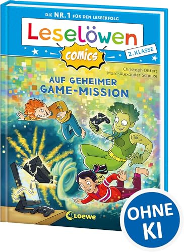 Leselöwen Comics 2. Klasse - Auf geheimer Game-Mission: Die Nr. 1 für den Leseerfolg als Comic-Buch! - Mit Leselernschrift ABeZeh - Erstlesebuch für Kinder ab 7 Jahren