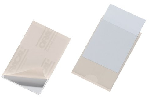 Durable 807919 Pocketfix, tasca adesiva con inserto in cartoncino per cataloghi, portalistini, 94x63 mm, trasparente, confezione da 10 pezzi