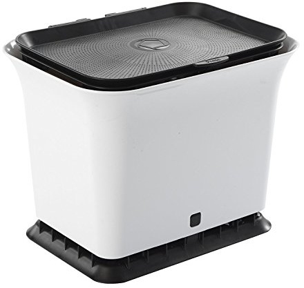 Full Circle Fresh Air Odor-Free Kitchen Compost Bin, Black and White