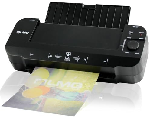 LMG | Premium Laminiergerät für Dokumente bis A4 - Schneller Laminator mit extrem kurzer Aufwärmzeit von 1-2 Minuten, Schnell und modern bis 2x 150 MIC - auch Kaltlaminieren