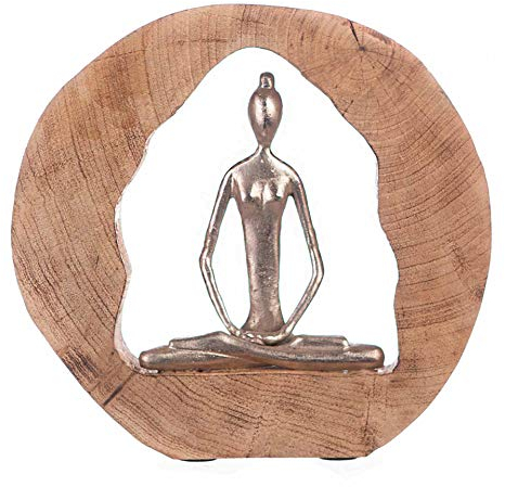 Casablanca - Skulptur, Dekofigur - Health - Mangoholz/Aluminium - handgefertigt - Höhe 27 cm