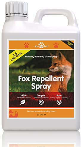 KinderPet® Eco Fox Repellent Big Value 2.5L Refill Stop Foxes in Garden Anti Fox Fouling Spray Fox Deterrent Stop Fouling Digging Scratching Natural Humane Citrus Spray