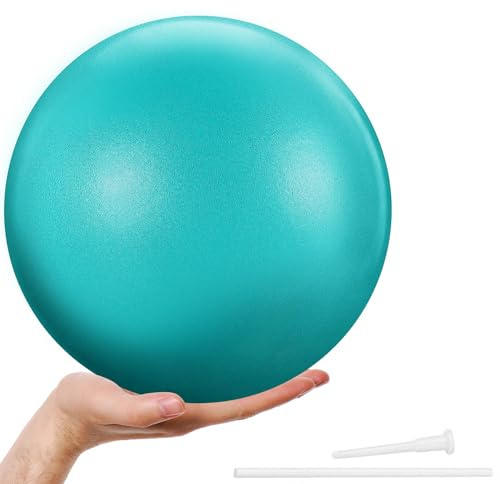 Pure Health 23cm / 9 Inch Soft Pilates Exercise Gym Ball – Perfect for Yoga Exercise Physiotherapy Core Training strength, balance & stability Inflatable Straw for Easy Inflation (Pink)