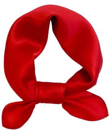 MEISEE Solid Color Mulberry Silk Scarf 20 Square Scarf Neck Scarf Hair Head Breathable Lightweight for Women Gift Packed (red)