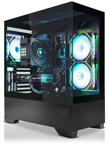 SYSTEMTREFF Gaming PC AMD Ryzen 5 9600X 6x5.4GHz | AMD Radeon RX 7600 8GB DX12 | 1TB M.2 NVMe | 32GB DDR5 RAM | Windows 11 | WLAN Desktop Computer Rechner für Gamer, Zocker & Streamer