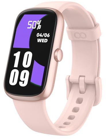 anyloop Fitness Tracker, 1.47'' Smartwatch Damen Herren mit Herzfrequenz SpO2 Schlafmonitor Schrittzähler, IP68 Wasserdicht Fitnessuhr, 20+ Sportmodi Aktivitätstracker für Android iOS, Rosa