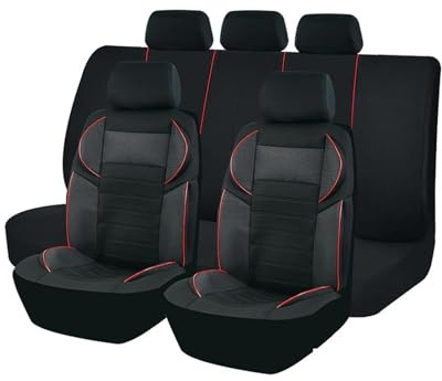 HILLAR Sitzbezüge Auto Universelle Sportsitz-Autobezüge Atmungsaktives Netz-Autositzbezüge Kissen Passend Für Die Meisten Autos SUVs Vans Auto-Sitzbezüge(AD9433 Set)