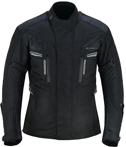 RAXUS Thunder Motorradjacke für Herren, Winter, 3/4, wasserdicht, CE-zertifiziert, Schwarz , Small