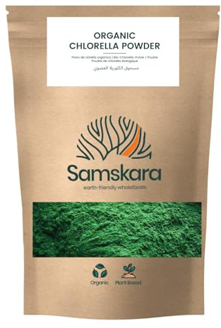 Chlorella Orgánica en Polvo | Superalimento Rico en Nutrientes | Samskara Tribe | Alto en Clorofila Natural y Proteína Vegana | No GMO, Sin Gluten | (1 kg x 1 paquete)
