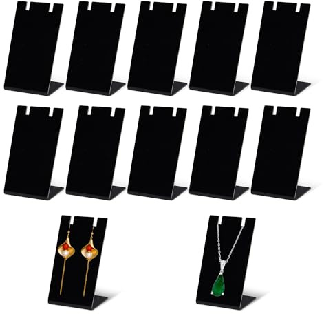 12Pcs Earring Holderd, Acrylic Earring Display Stan for Selling, Black